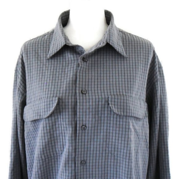 Haggar Black Label Gray Checkered Long Sleeve Shirt - Picture 5 of 8